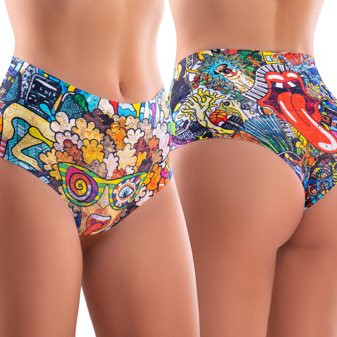 Memème Women’s Ultra-Comfortable PSYCHOTROPICAL - Trash - Panties | Breathable Cotton Crotch, Stretchy Fit by Mememe
