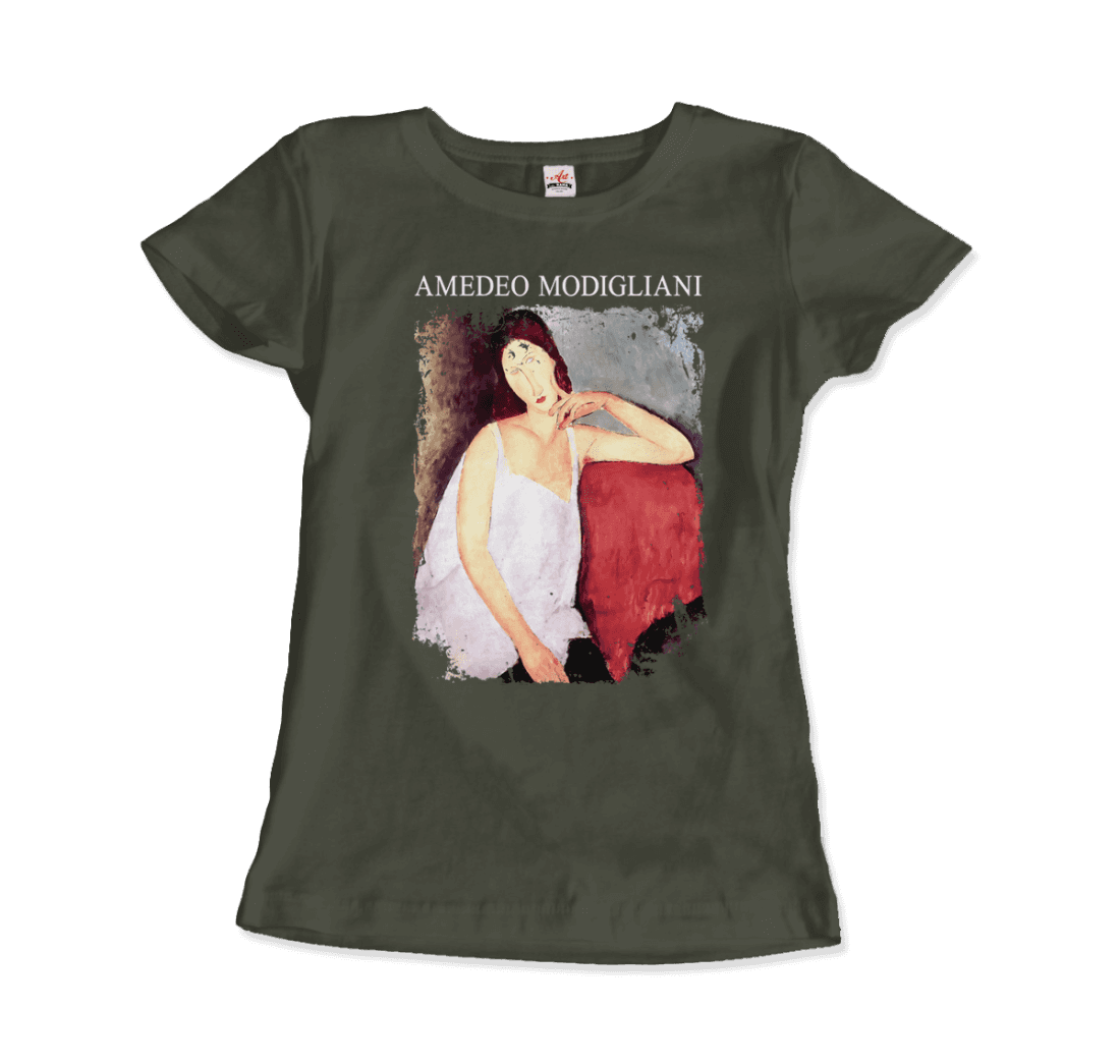 Modigliani Portrait of Jeanne Hébuterne, 1919 artwork t-shirt by Art-O-Rama Shop