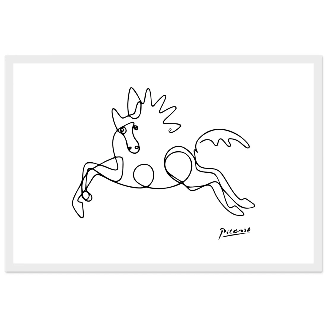 Pablo Picasso Horse Line art poster by Art-O-Rama Shop