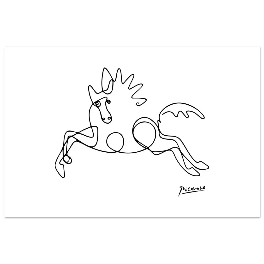 Pablo Picasso Horse Line art poster by Art-O-Rama Shop