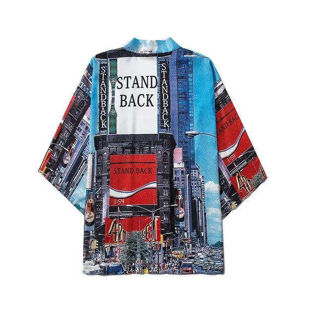 Men Women Chinese Style Anime Panda Samurai Kimono Streetwear Cardigan Japanese Robe Female Clothing by Vimost Shop