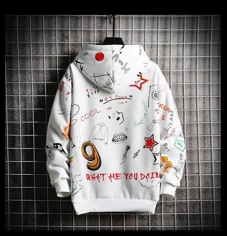 Men's Winter Hoodies Men Spring Anime Graffiti Sweatshirt Male Hip Hop Harajuku Japanese Streetwear Casual Hoodie Men by Vimost Shop