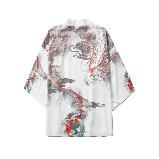 Japanese Crane Kimono Women Cardigan Yukata Fashion Men Haori Obi Clothing Asian Shirt National Tradition Clothes by Vimost Shop