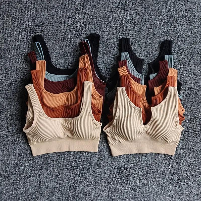 Seamless Sport Bra Women Lingerie Fitness Yoga Running Vest Underwear Padded Crop Tops Underwear Push Up Gym Top Bras by Vimost Shop