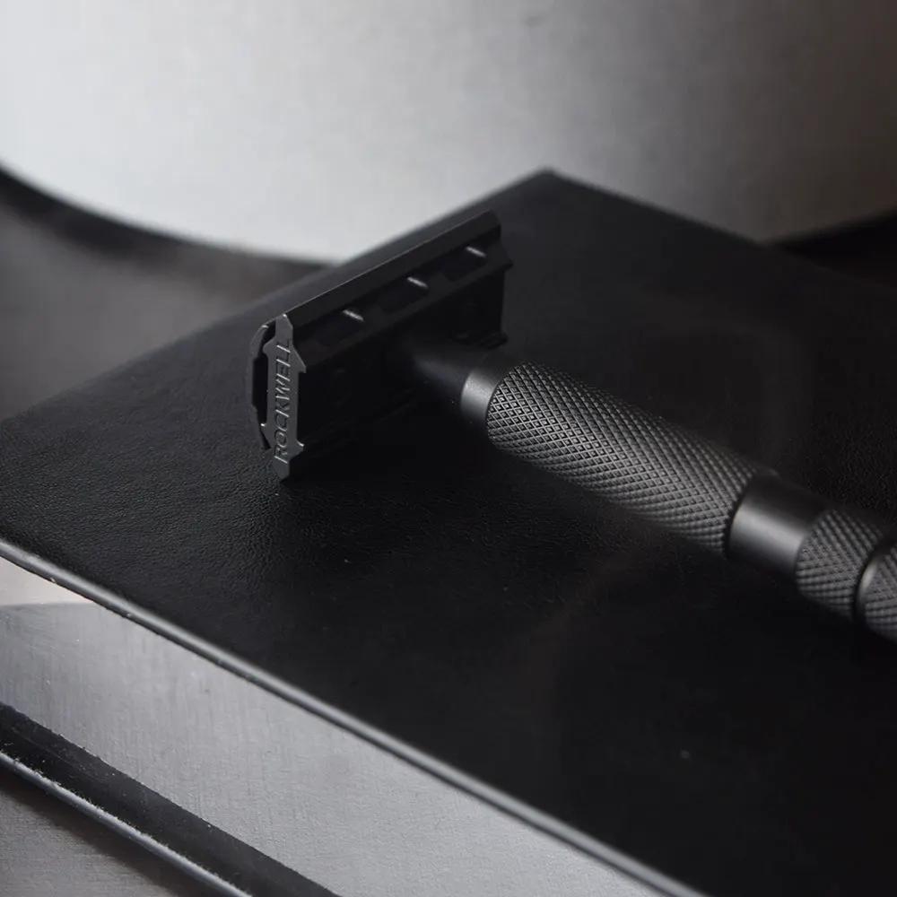 Rockwell 6S Stainless Steel Adjustable DE Safety Razor - Matte Black PVD (6 Settings) by Rockwell