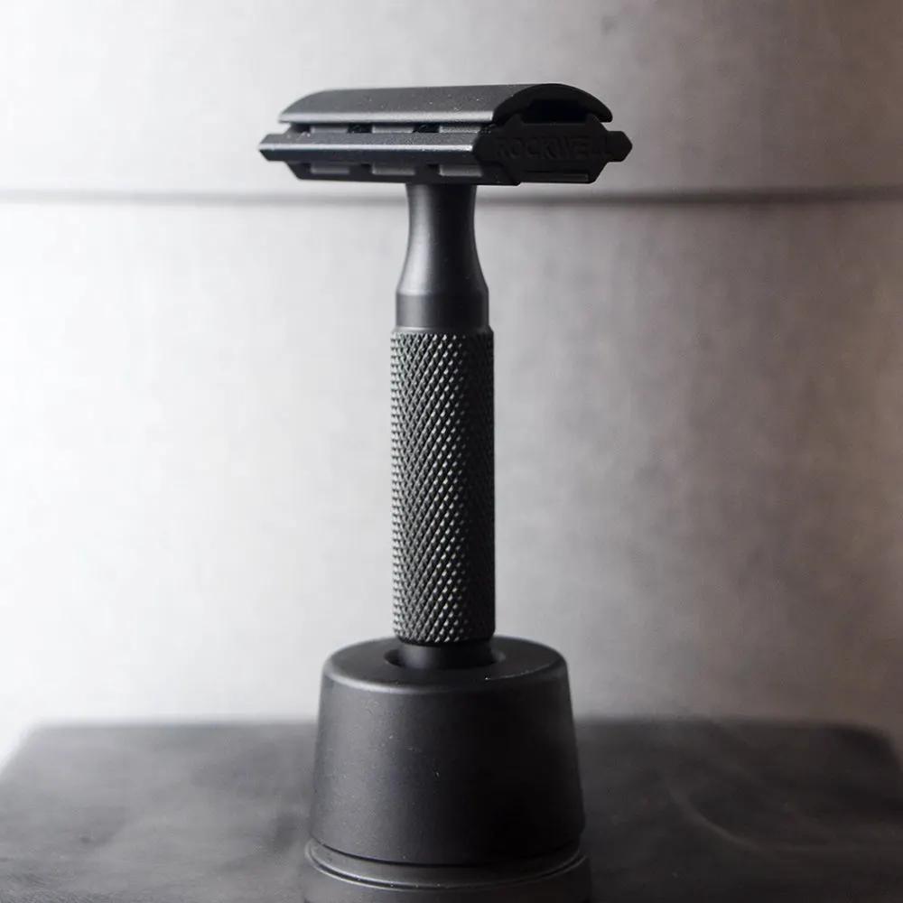Rockwell 6S Stainless Steel Adjustable DE Safety Razor - Matte Black PVD (6 Settings) by Rockwell