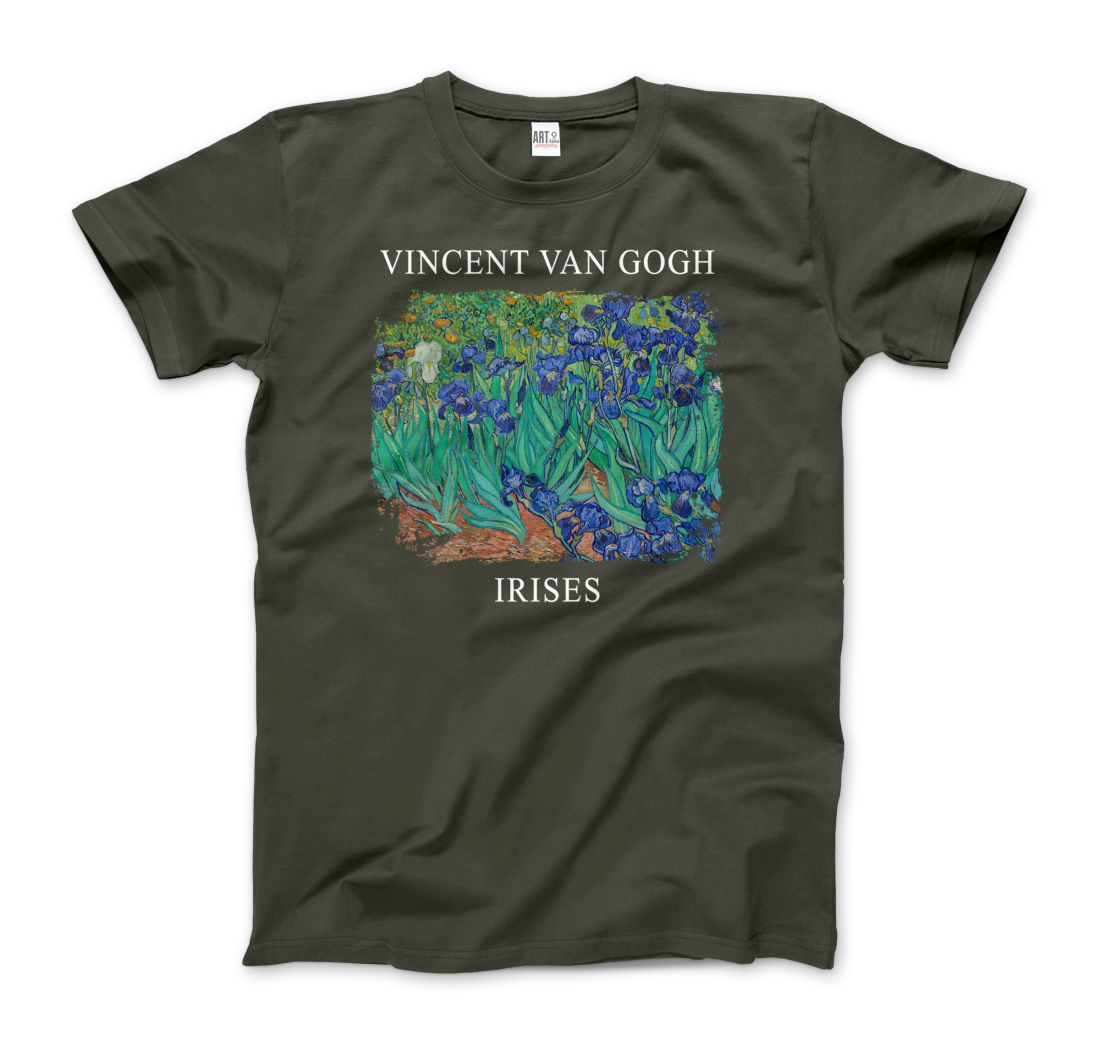 Vincent Van Gogh Irises, 1889 artwork t-shirt by Art-O-Rama Shop