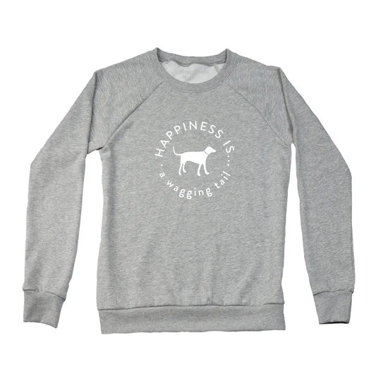 Women's Wagging Tail Crew Sweatshirt, Heather Grey by Pets Collection