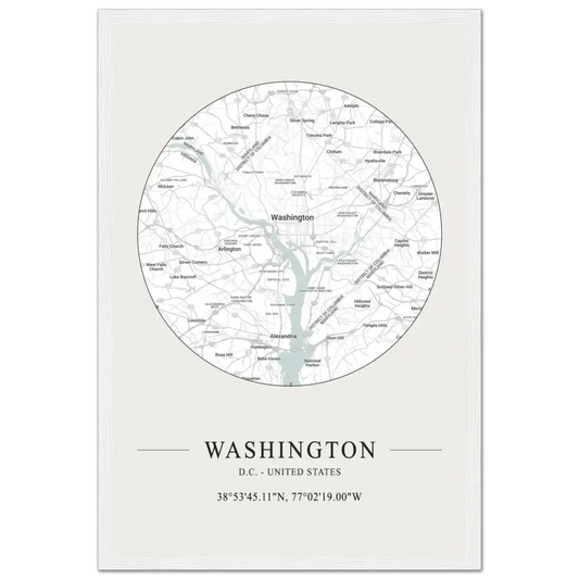 Washington, D.C., United States minimalist map poster by Art-O-Rama Shop