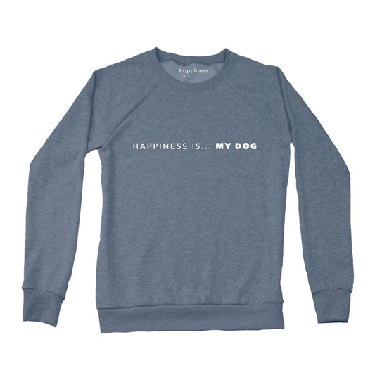 Women's My Dog Crew Sweatshirt, Heather Navy by Pets Collection