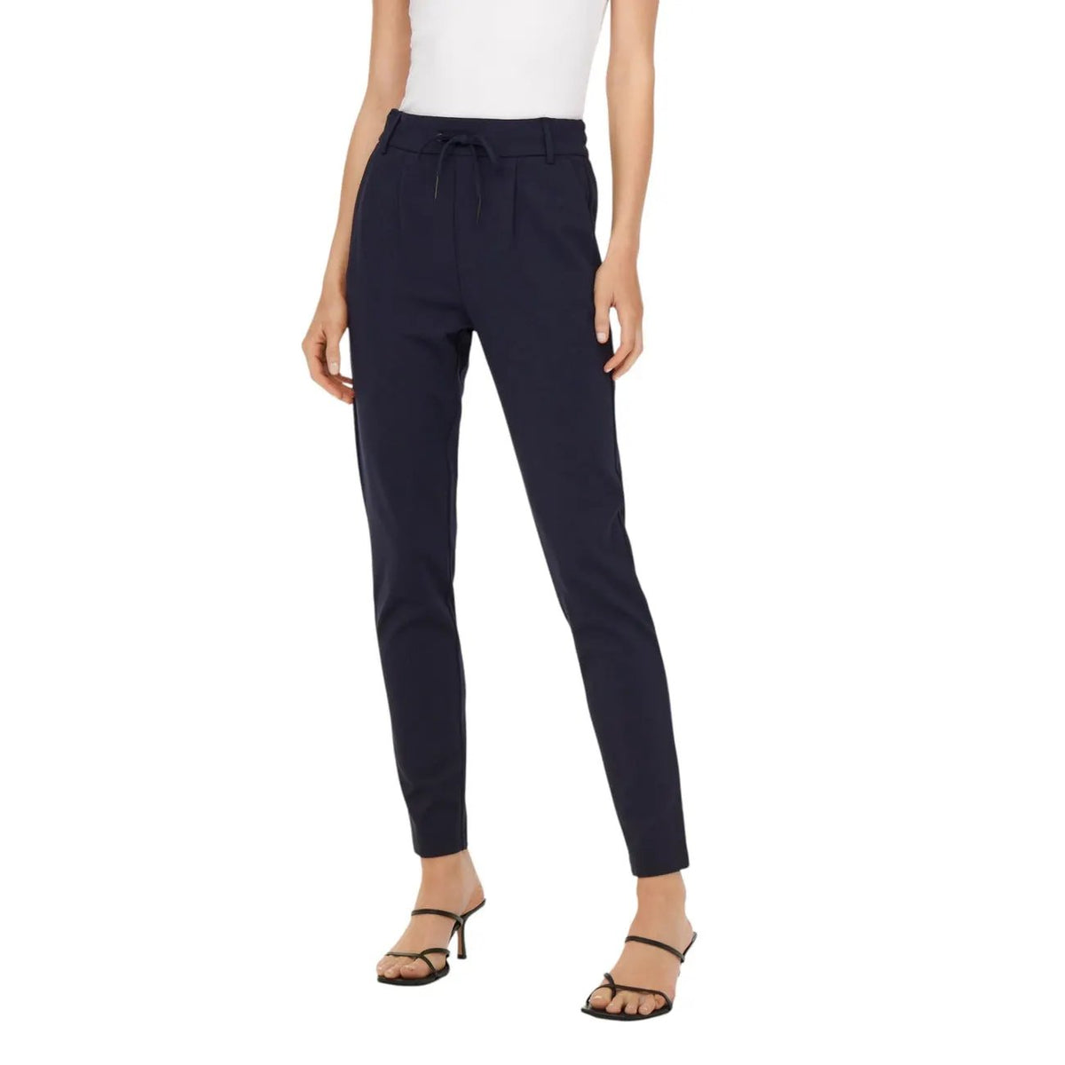 Only Women Blue Comfortable Stretch Lounge Trousers With Drawstring Waist by Only