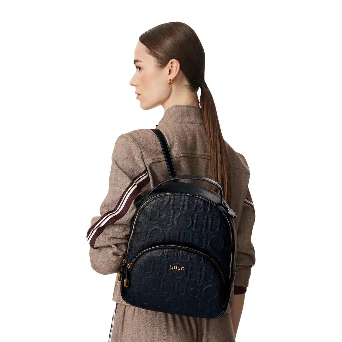 Liu Jo Women Black Stylish Backpack Bag Featuring Zip Fastening And Pockets by Liu Jo