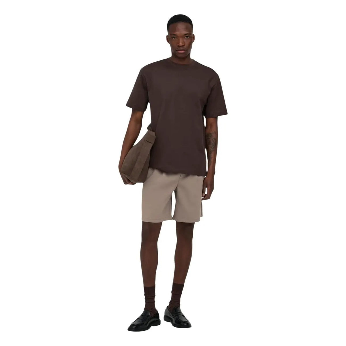 Only and Sons Men's Grey Comfort Stretch Shorts With Side Pockets by Only & Sons