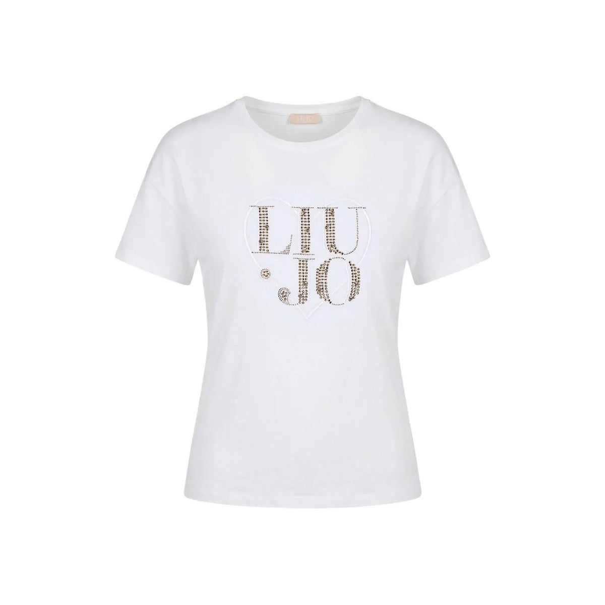Liu Jo Women White Pure Cotton Tshirt With Summer Stylish Logo Print Design by Liu Jo