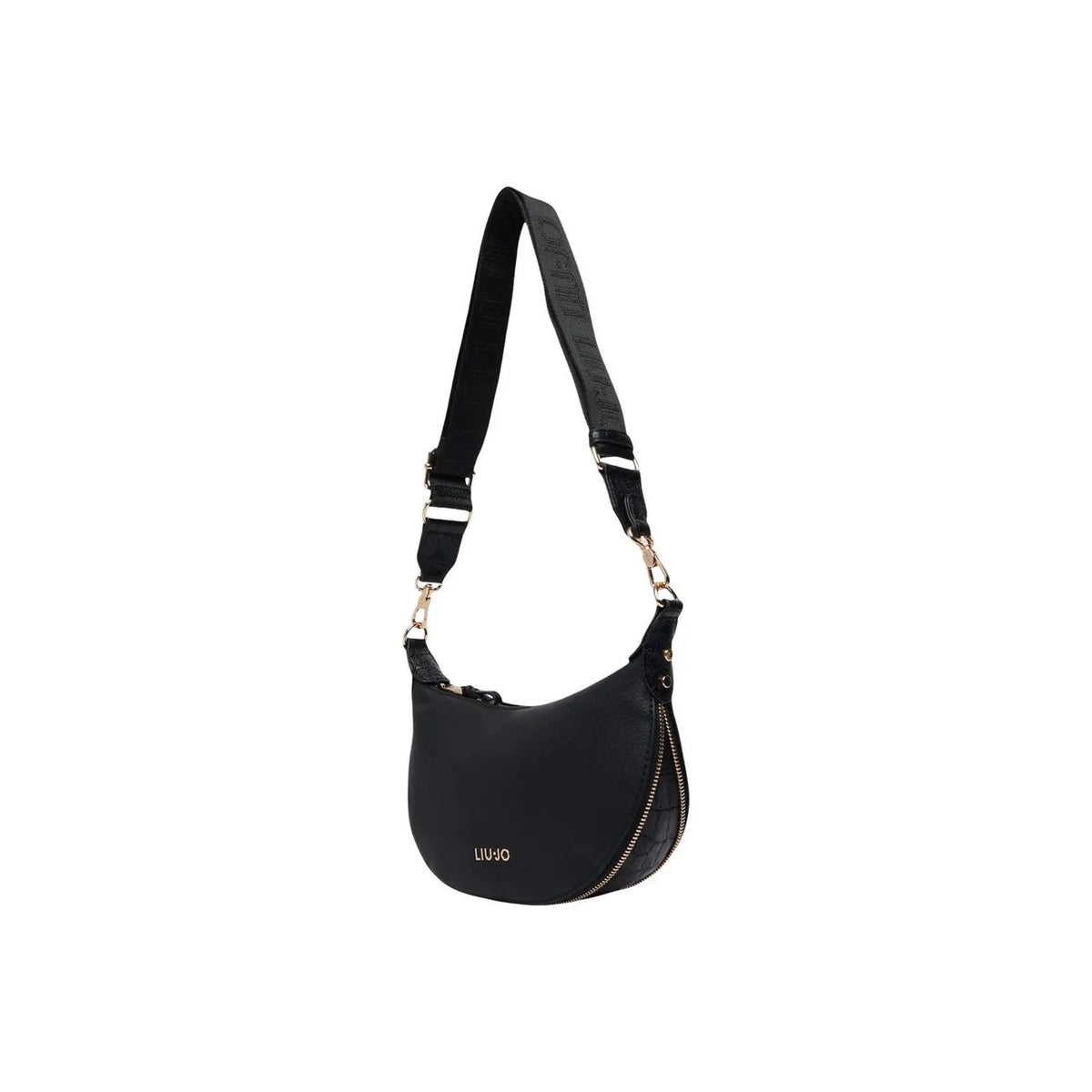 Liu Jo Women Black Elegant Faux Leather Shoulder Bag With Zip And Pockets by Liu Jo