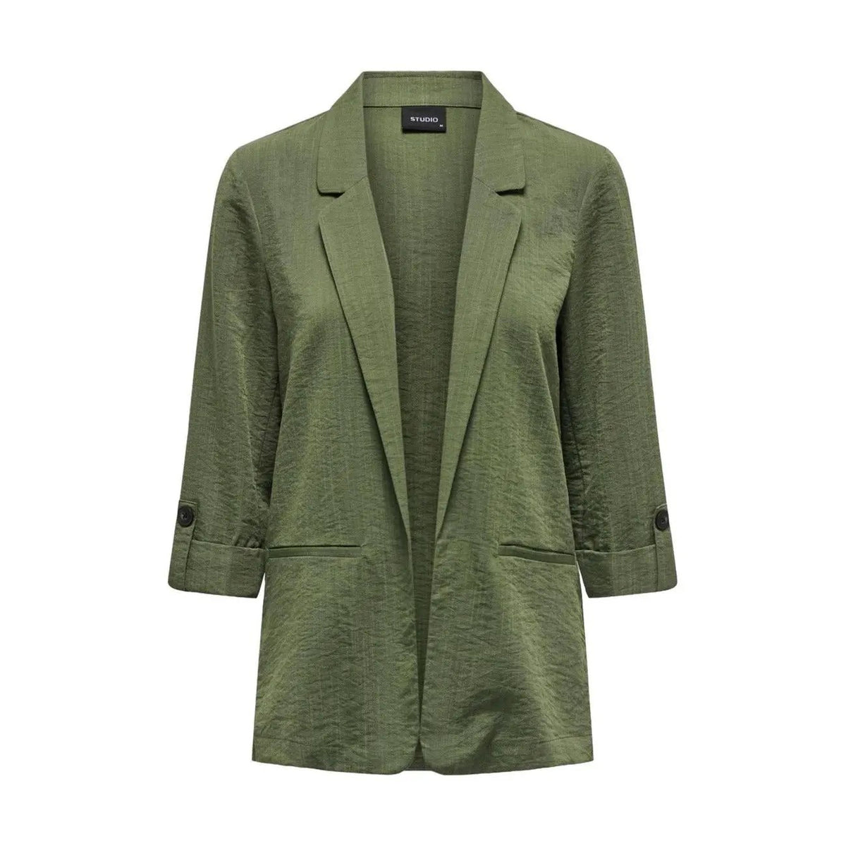 Only Women Green Blazer Stylish Three Quarter Sleeve Lapel Jacket by Only