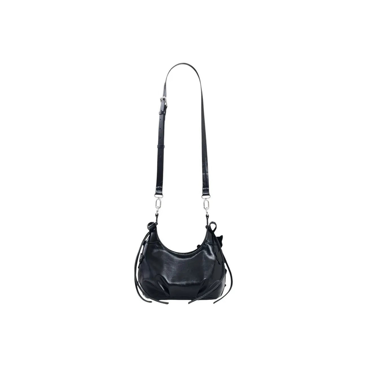 Stylish Desigual Black Women Floral Shoulder Bag With Zip Inner Pocket by Desigual