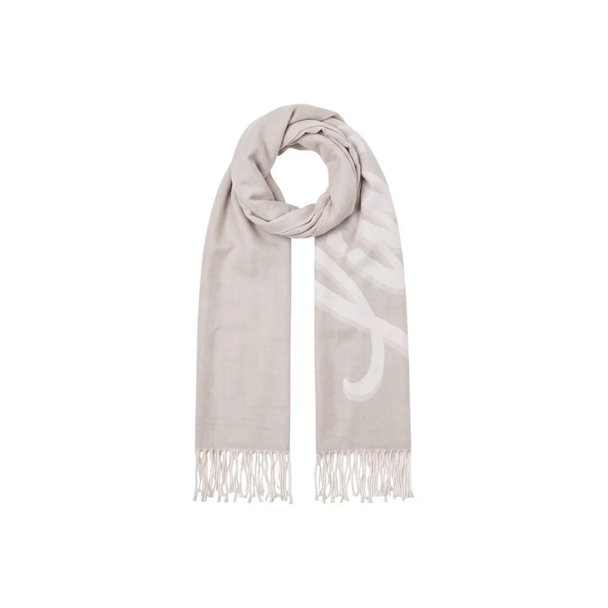 Liu Jo Women Elegant Grey Patterned Winter Scarf Shawl With Fringe Detail by Liu Jo