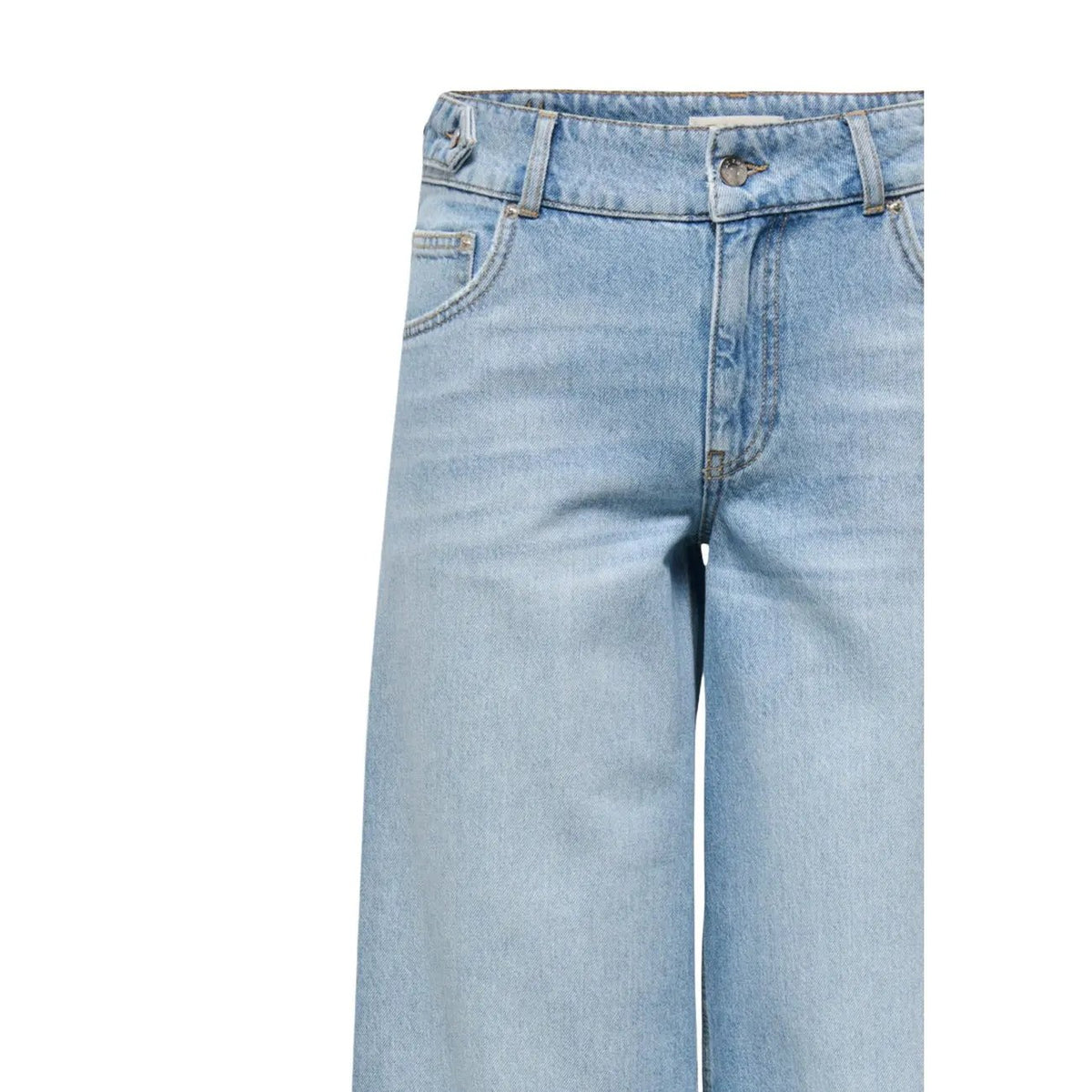 Only Women Jeans Trendy Wide Leg Light Blue Organic Cotton Denim Pants by Only