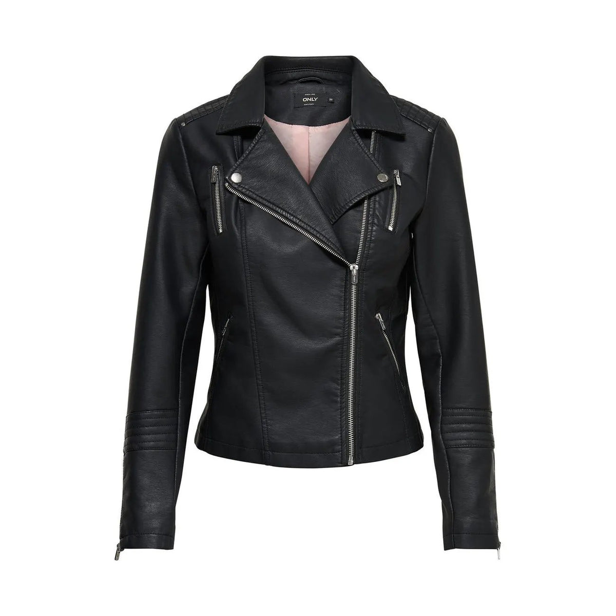 Only Women Sleek Black Blazer With Secure Zip Closure And Pockets by Only