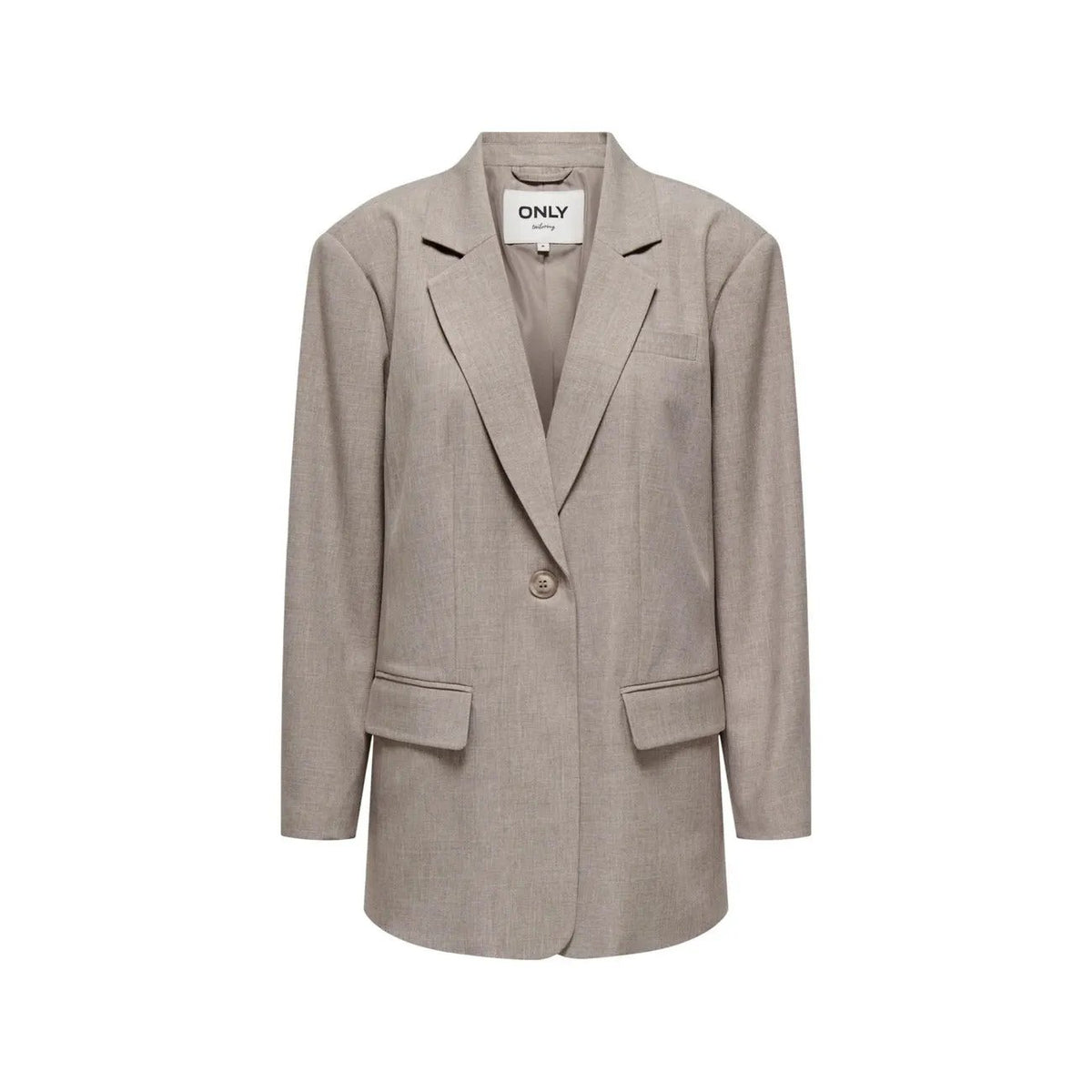Only Women Grey Blazer Elegant Lapel Collar Professional Office Wear by Only